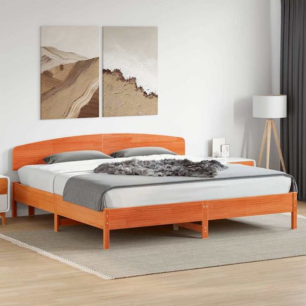 vidaXL Posteľ bez matraca voskovo hnedá 180x200 cm masívna borovica