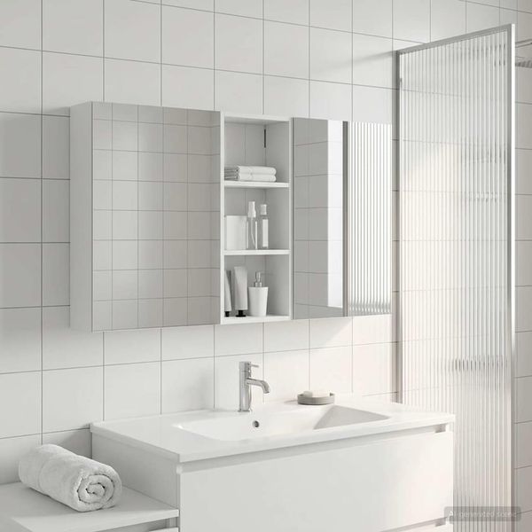 vidaXL Set kabinetov do kúpeľne s poličkou 3 pcs 130 x 14,5 x 70 cm