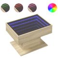 vidaXL Konferenčný stolík s LED dub sonoma 70x50x45 cm kompozit. drevo