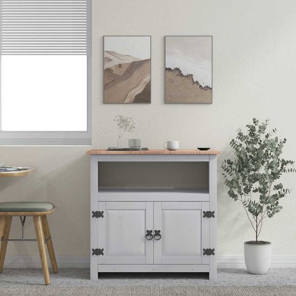 vidaXL TV skrinka z borovice v mexickom štýle Corona sivá 80x43x78 cm