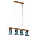 vidaXL Stropná lampa 25 W šmuhovaná modrá 90x24x111 cm E27