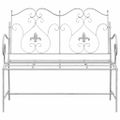 vidaXL Záhradná lavička 2 -Seater 104 x 54 x 93 cm Oceľ Antická biela