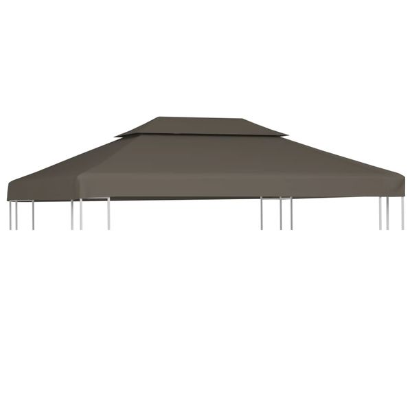 vidaXL Dvojitá strieška na altánok 310 g/m², 4x3 m, sivohnedá