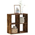 vidaXL Knižnica dymový dub 68,5x32x68,5 cm kompozitné drevo