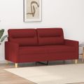 vidaXL 2-miestna pohovka vínovo-červená 140 cm látka