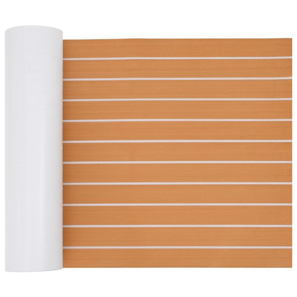 vidaXL Loďová podložka Pruhovaný Hnedá a biela 240 x 60 cm EVA
