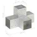 vidaXL Trámová spojka v tvare X 101x101 mm pozinkovaný kov