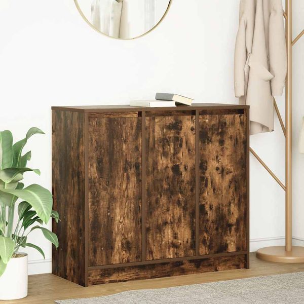 vidaXL Komoda dymový dub 85x34x76 cm kompozitné drevo
