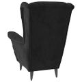 vidaXL Kreslo wingback s podnožkou čierne zamatové