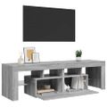 vidaXL TV skrinka s LED svetlami sivá sonoma 140 x 36,5 x 40 cm