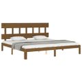 vidaXL Posteľný rám s čelom medovo-hnedý 200x200 cm masívne drevo