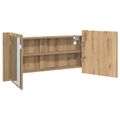 vidaXL Zrkadlový kabinet s LED Remeselný dub 100 x 12 x 45 cm