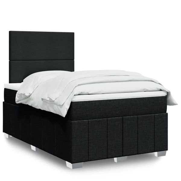 vidaXL Boxspring posteľ s matracom čierna 120x190 cm látka