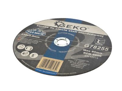 Rezný kotúč na rezanie nehrdzavejúcej ocele 230x2,0mm GEKO