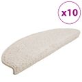 vidaXL Schodové rohože 10 ks 65x21x4 cm biele polkruhové veľké