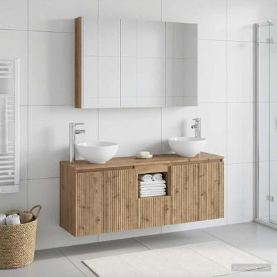 vidaXL Set kabinetov do kúpeľne 4 ks Dub artisan Kompozitné drevo