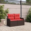 vidaXL Záhradná pohovka s vankúšom 121 x 62 x 69 cm polyratan