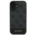 Puzdro Guess pre iPhone 16 6,1" GUHCP16SG4GLGR sivé pevné puzdro 4G spodný pruh