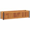 vidaXL Záhradný kvetináč 110x30x27,5 cm masívna akácia a oceľ