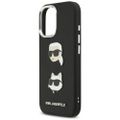 Karl Lagerfeld FW Grained Karl & Choupette Heads Pins & Logo puzdro na iPhone 17 čierne