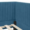 vidaXL Rohový rám postele s čelnou doskou Modrá 80 cm x 200 cm Zamat