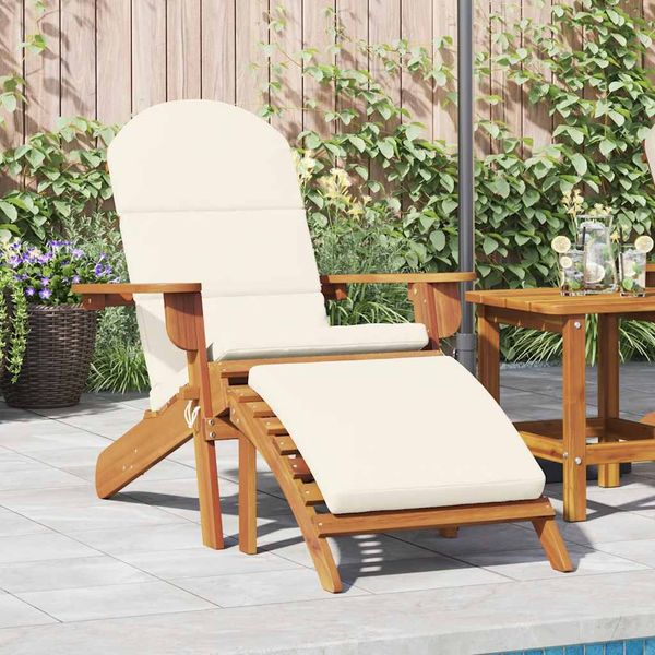 vidaXL Adirondack Záhradná stolička s podnožkou masívne akáciové drevo