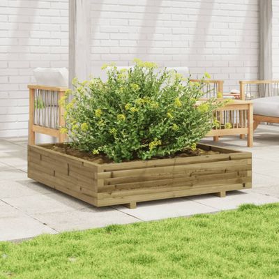 vidaXL Záhradný kvetináč 110x110x26,5 cm impregnovaná borovica