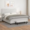 vidaXL Boxspring posteľ s matracom biela 160x200 cm umelá koža