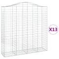 vidaXL Oblúkové gabiónové koše 13 ks 200x50x200/220cm pozinkov. železo