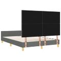 vidaXL Rám postele s čelnou doskou Tmavo šedá 140 x 190 cm látka
