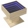 vidaXL Konferenčný stolík s LED dub sonoma 50x50x45 cm kompozit. drevo