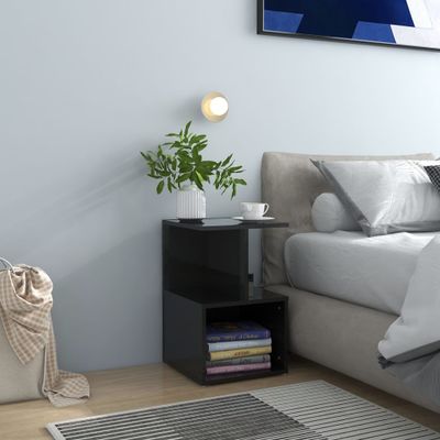 vidaXL Nočné stolíky 2 ks, lesklé čierne 35x35x55 cm, kompozitné drevo