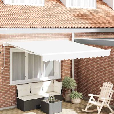 vidaXL Sklopná markíza Biela 350 x 250 cm Polyester a hliník