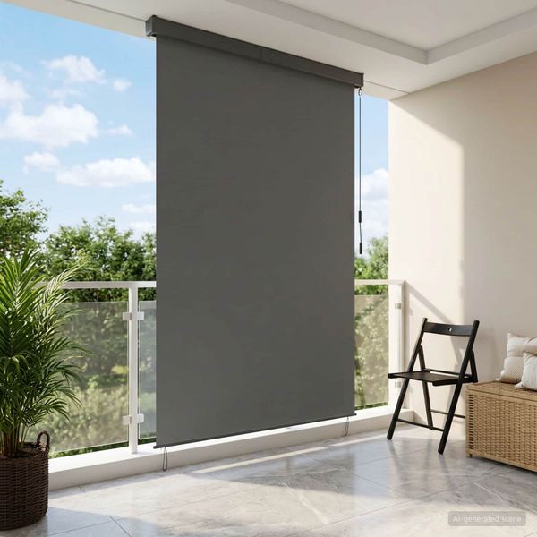 vidaXL Roleta Svetlosivá 120 x 250 cm Textil a hliník