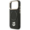Puzdro Karl Lagerfeld Big Strap Choupette Metal Logo MagSafe pre iPhone 17 Pro čierna