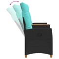 vidaXL Hojdačka s tabletou 2 -Seater 126 x 65 x 112 cm polyratan