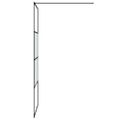 vidaXL Sprchová zástena čierna 90x195 cm polopriehľadné ESG sklo