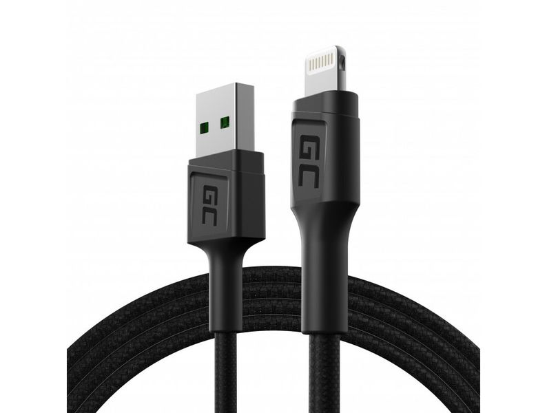 Green Cell KABGC21 rýchlonabíjací kábel Power Stream USB-A - Lightning 120cm pre Apple 2.4A