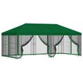 vidaXL Altánok so stenami 6 x 3 m Zelená Polyester a oceľ 190 gsm