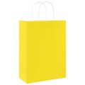 vidaXL Papierové tašky 50 ks s rúčkami žlté 26x12x35 cm