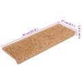 vidaXL Schodové rohože 10 ks 65x21x4 cm béžové s obdĺžnikovým okrajom