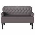 vidaXL Chesterfield lavica Sivá 119,5 x 64,5 x 75 cm Umelá koža