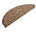 vidaXL Kobercové nášľapy na schody 15 ks hnedé 56x17x3 cm