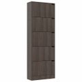 vidaXL Botník s 5 dvierkami sivý dub somoma 59x24x167 cm drevotrieska