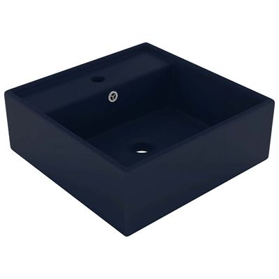 vidaXL Luxusné umývadlo, prepad, matné tmavomodré 41x41 cm, keramika