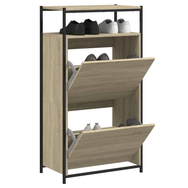 vidaXL Botník dub sonoma 60x34x112 cm kompozitné drevo