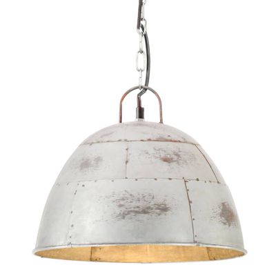 vidaXL Industriálna vintage závesná lampa 25 W, strieborná 31 cm E27