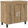 vidaXL Kozmetický stolík do kúpeľne Dub artisan 60 x 35 x 60 cm