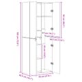 vidaXL Highboard Staré drevo 70 x 42,5 x 185 cm