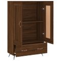 vidaXL Vysoká skrinka hnedá dub 69,5x31x115 cm kompozitné drevo